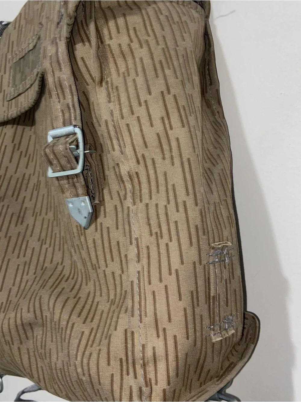 East German Backpack Bag Strichtarn Rain Camo Combat Military Pack   Rucksack